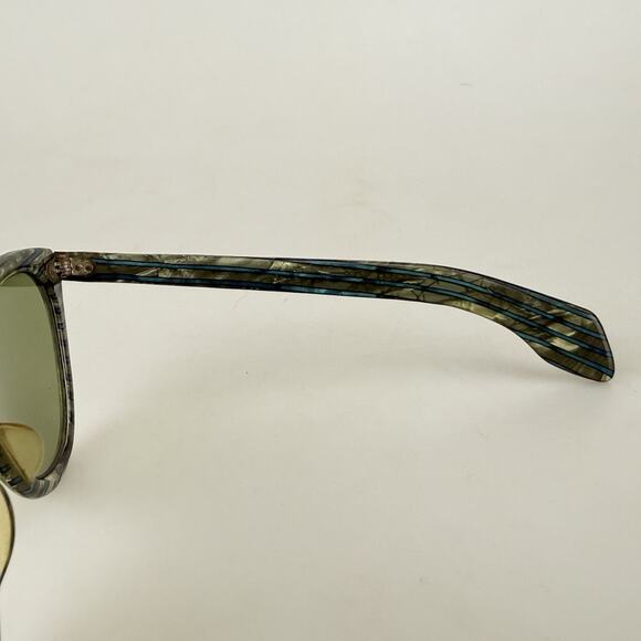 Vintage Unbranded Sunglasses 1950\'s Green Glass Lenses Cat Eye Reto Teal Gold main image 5